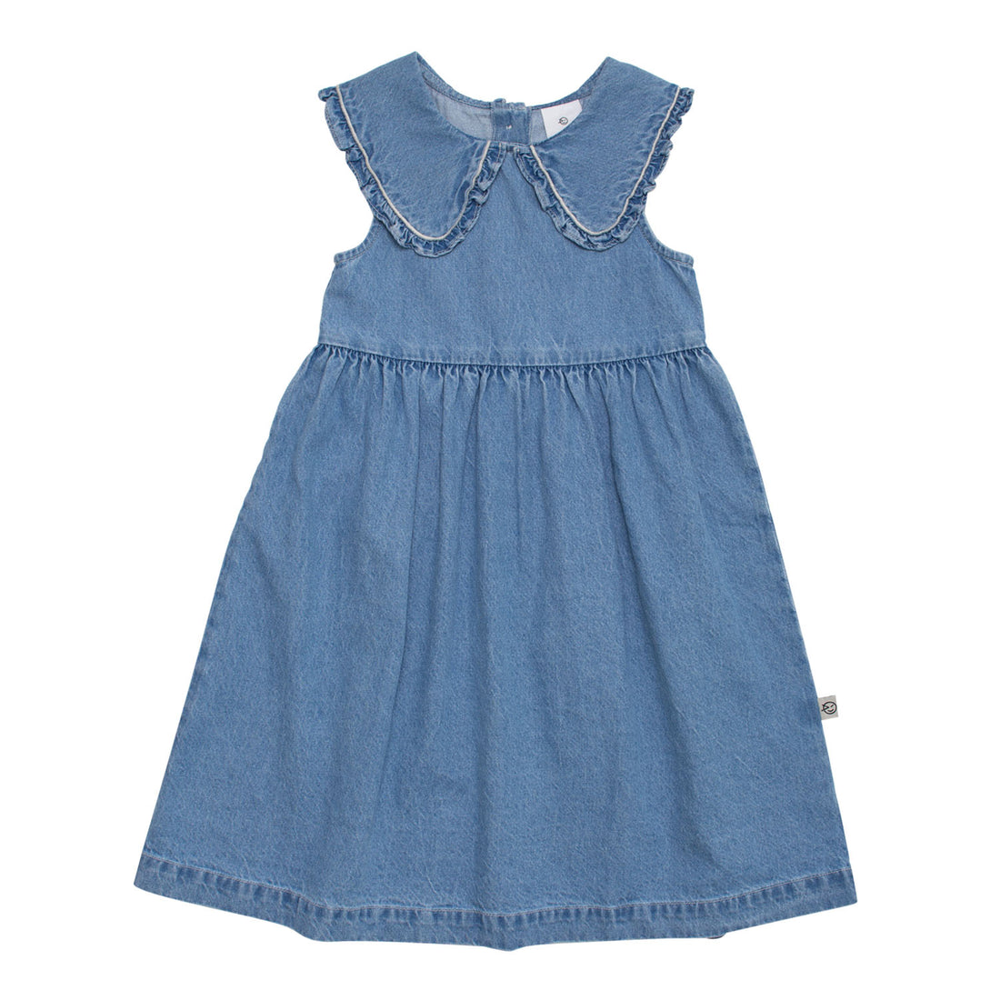 WYNKEN Mid Wash Denim Fancy Collar Sundress