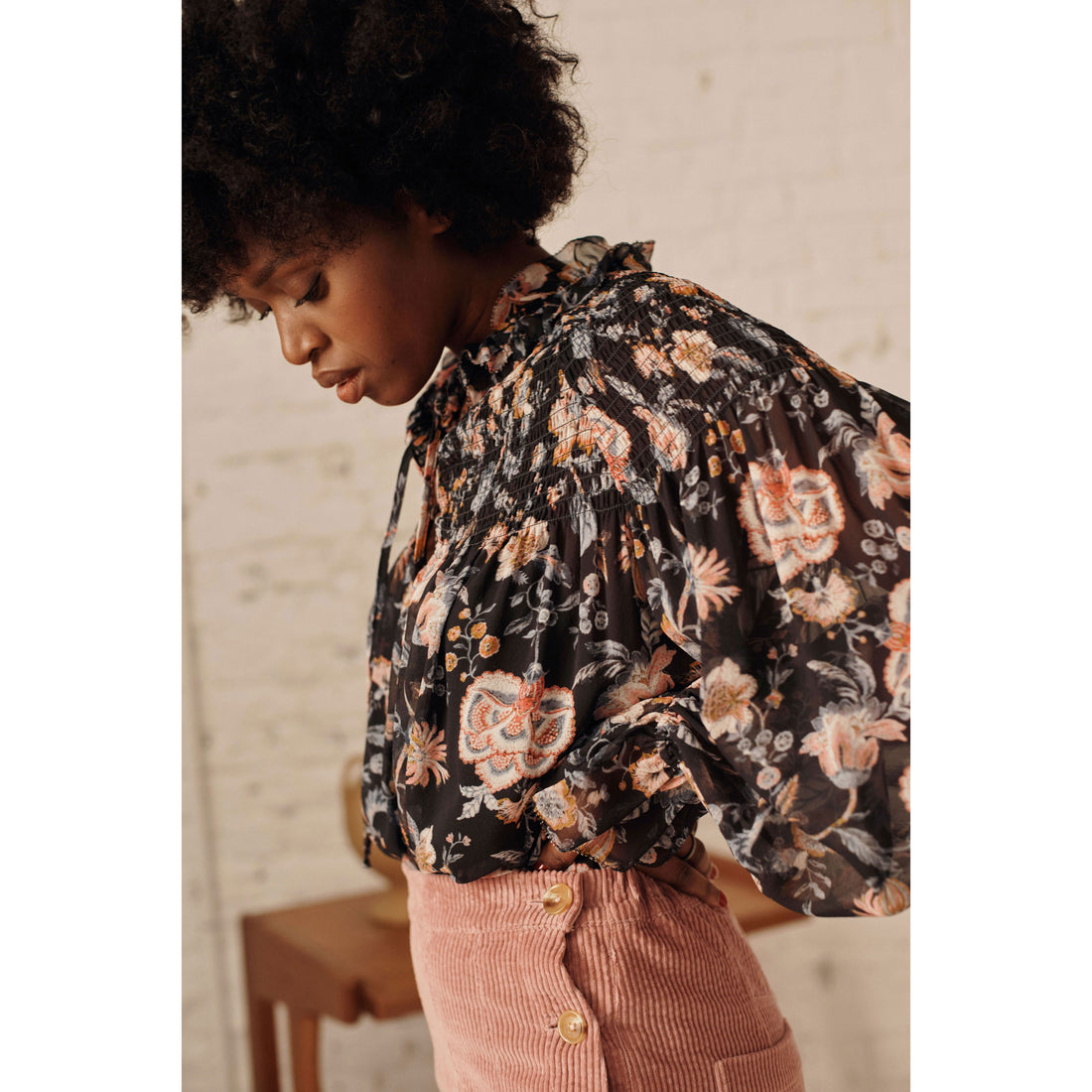 Louise Misha Charcoal Tpical Loon Naomie Blouse