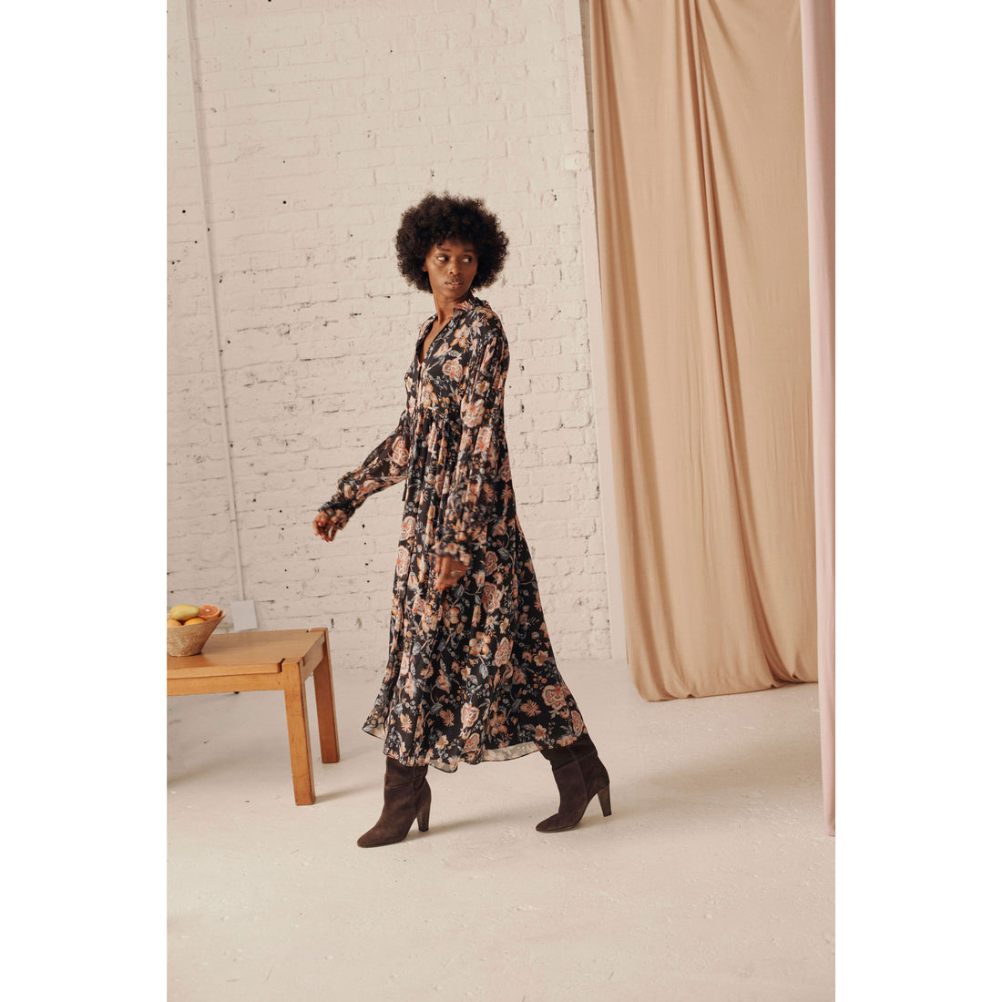 Louise Misha Charcoal Tpical Loon Chella Dress