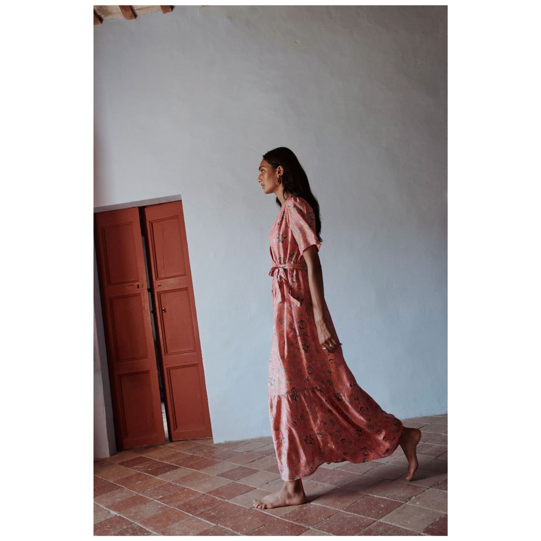 Louise Misha  Strawberry Bohemian Hindi Sandhya Dress