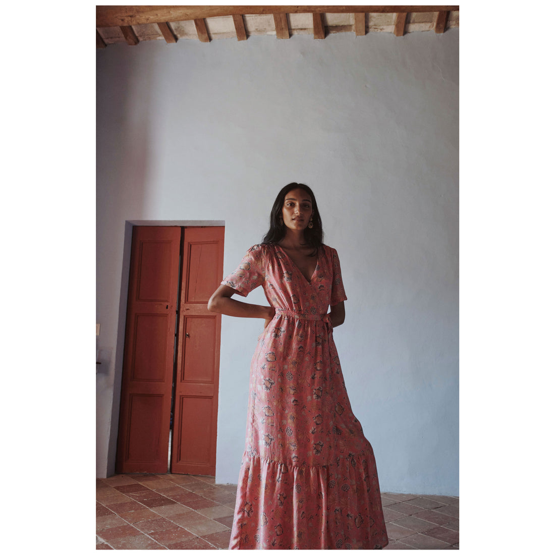 Louise Misha  Strawberry Bohemian Hindi Sandhya Dress