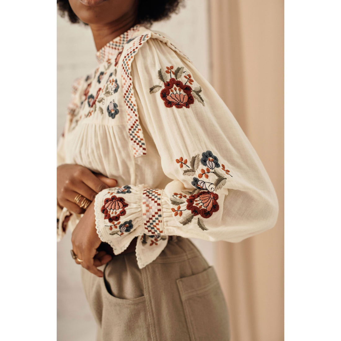Louise Misha Cream Izza Blouse
