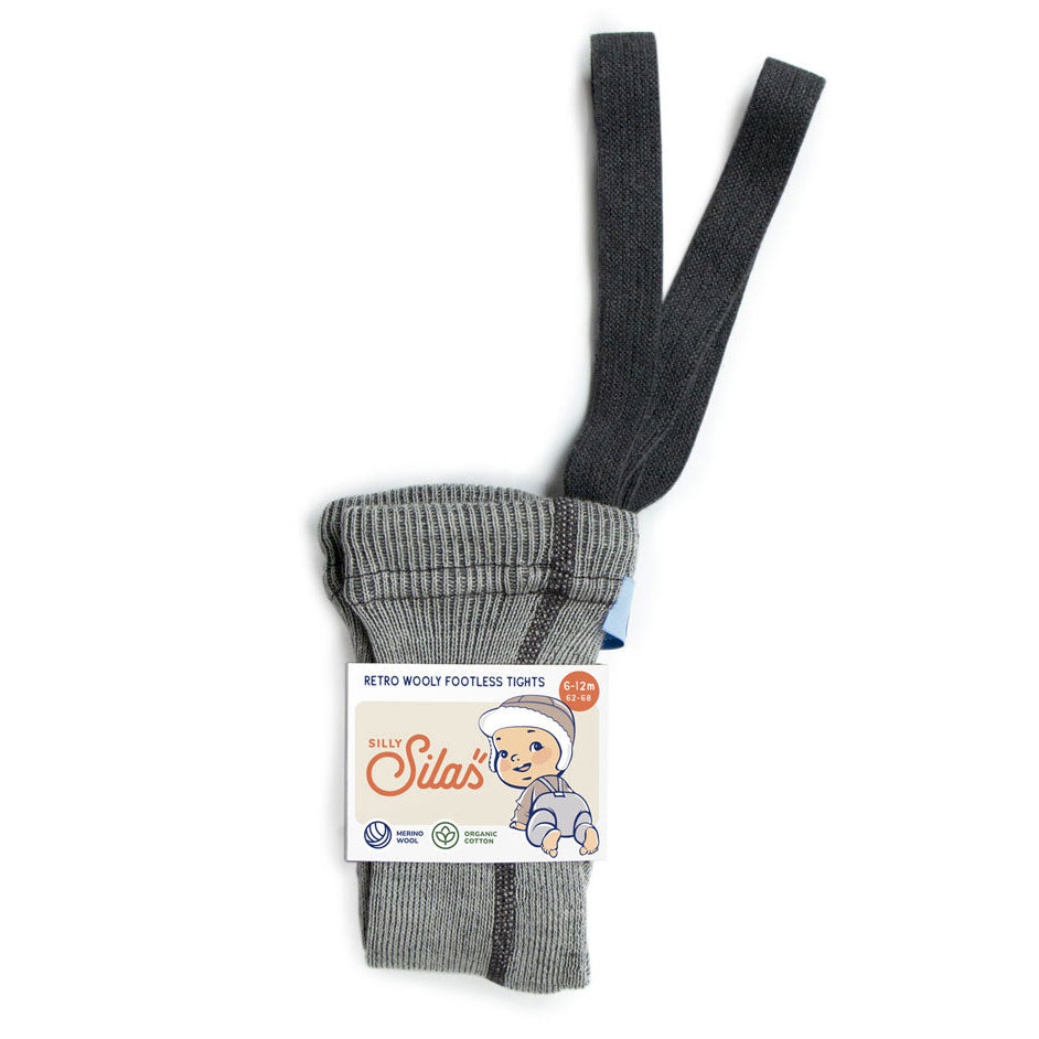 Silly Silas Granite Grey Wooly Footless Wool Tights