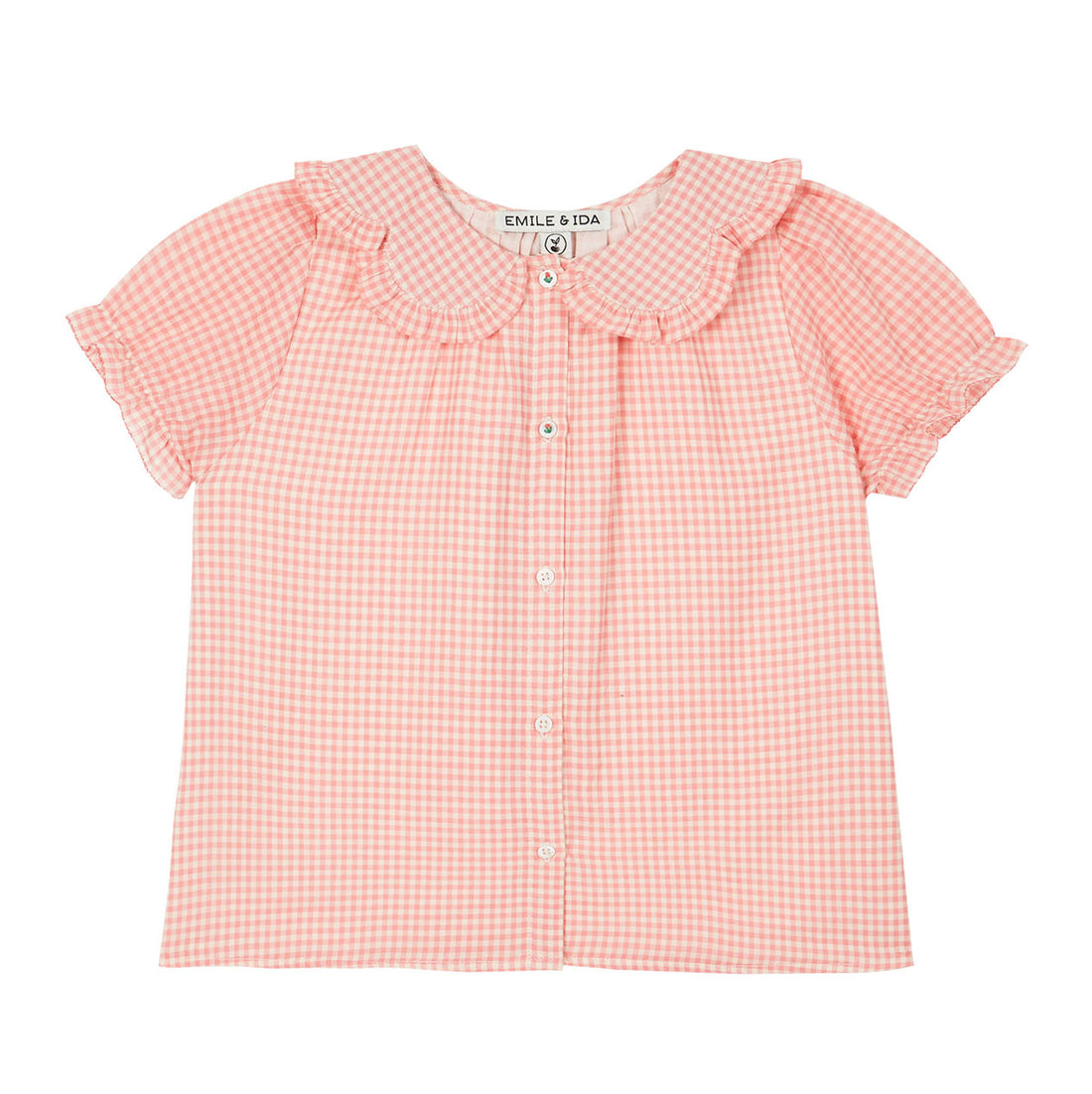 Emile et Ida Rose Gingham Collar Blouse