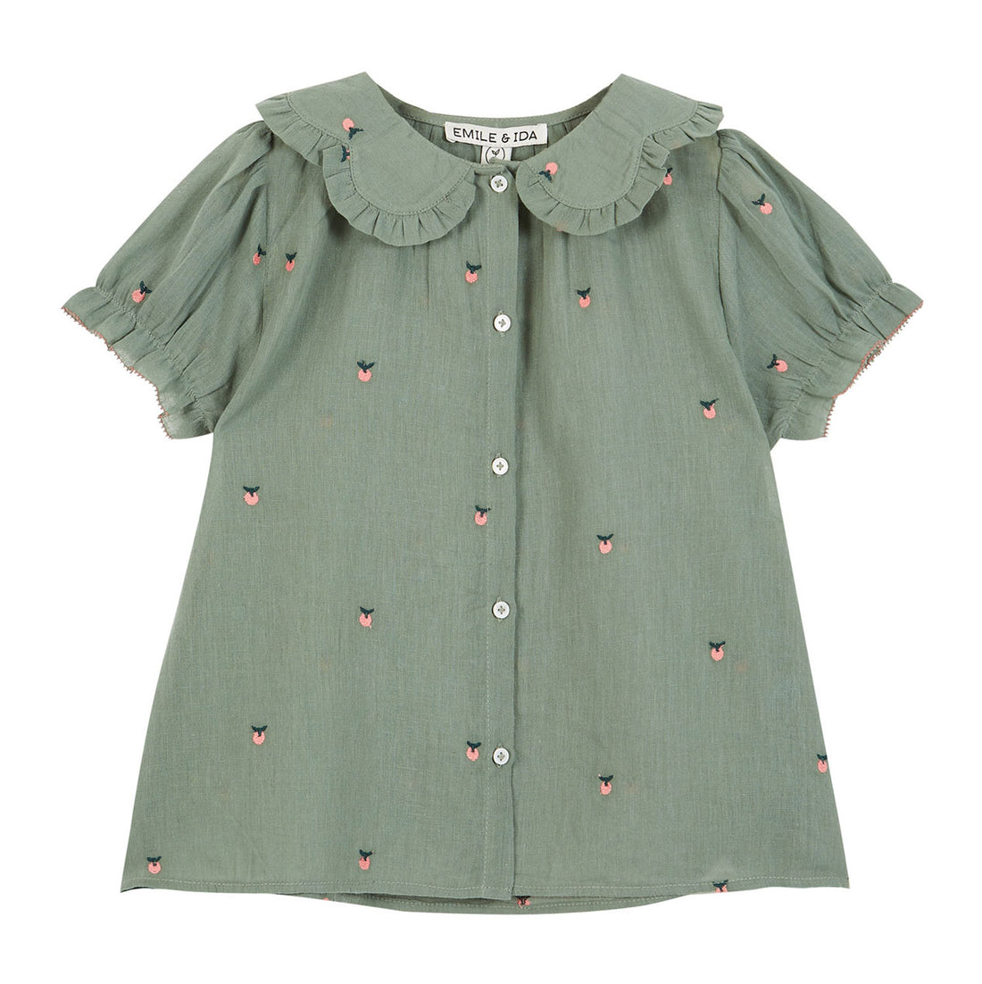 Emile et Ida Embroidered Apple Collar Blouse