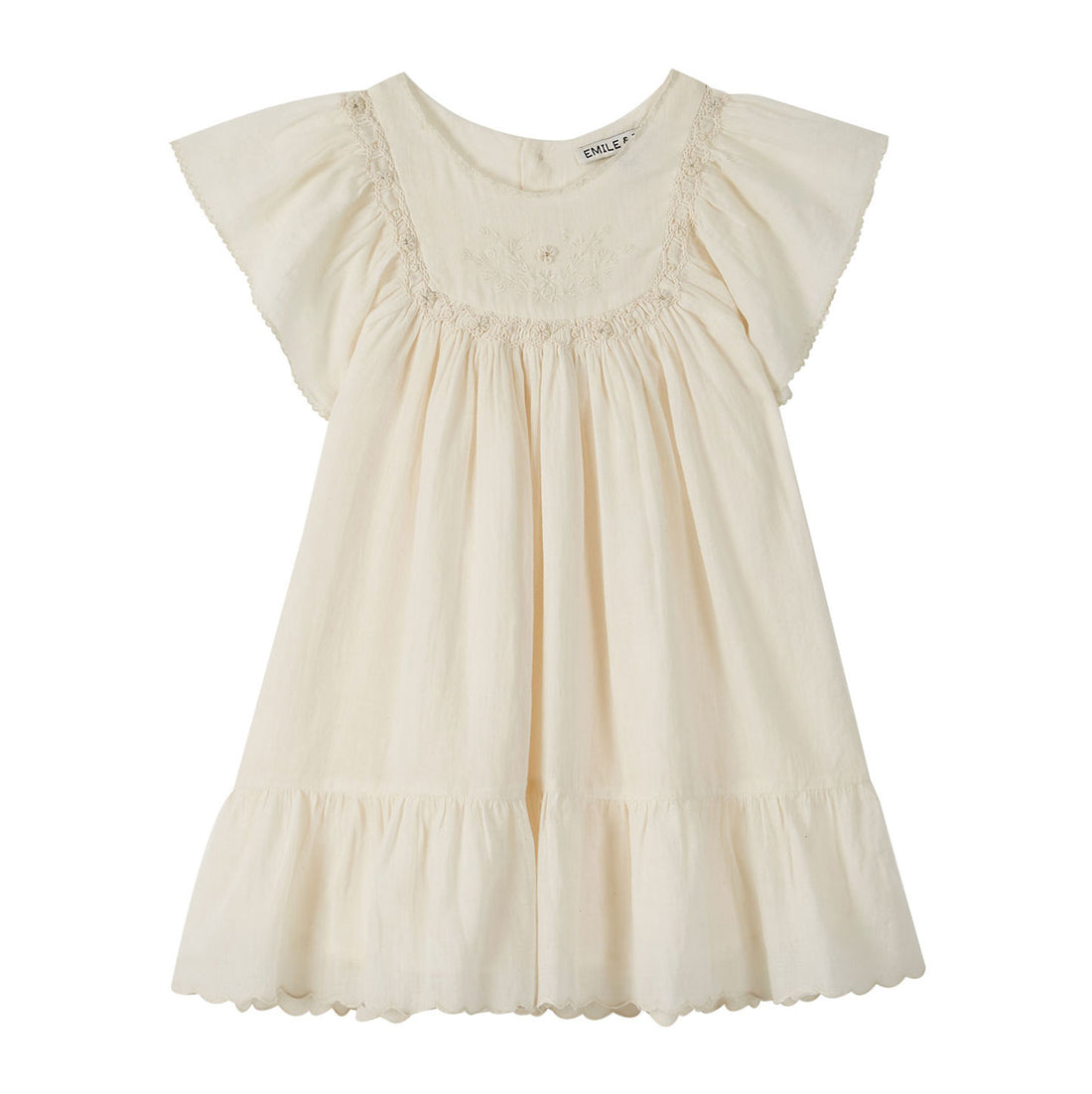 Emile et Ida Ecru Vintage Embroidered Dress