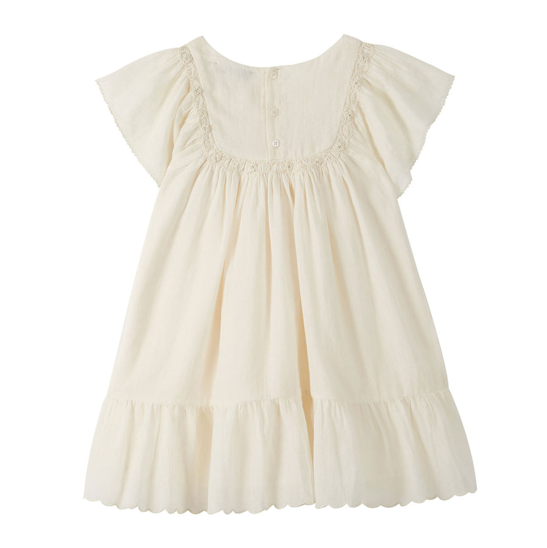 Emile et Ida Ecru Vintage Embroidered Dress