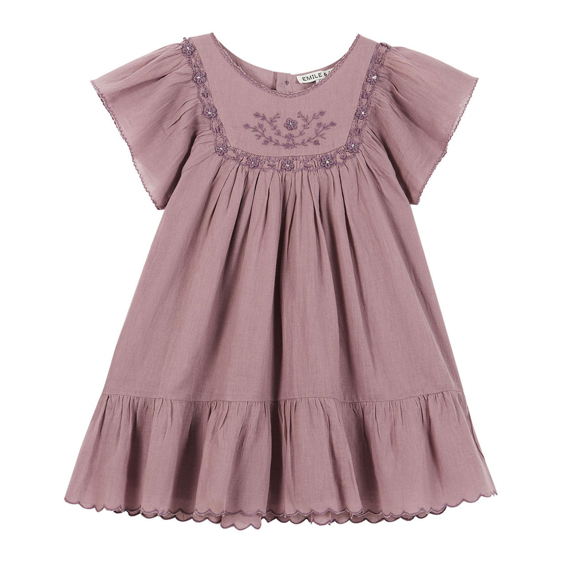 Emile et Ida Violet Vintage Embroidered Dress Ladida Emile et Ida Violet Vintage Embroidered Dress Ladida