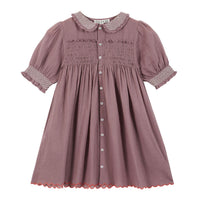 Emile et Ida Violet Smocked Collar Dress