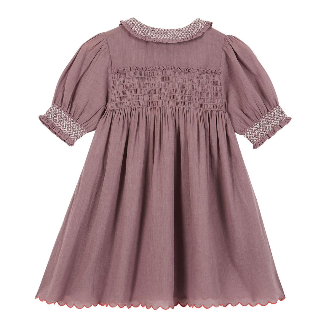 Emile et Ida Violet Smocked Collar Dress