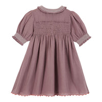 Emile et Ida Violet Smocked Collar Dress