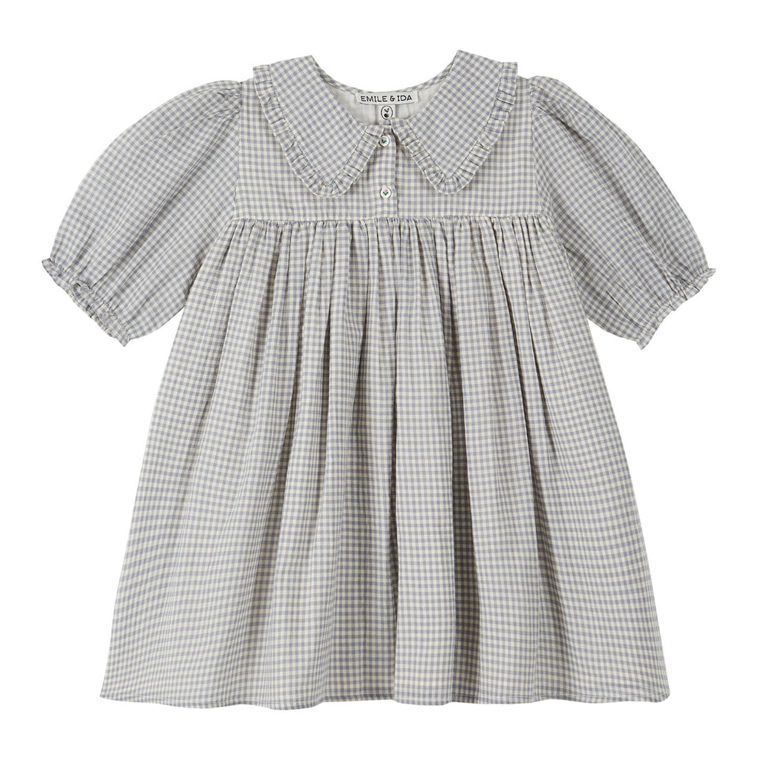 Emile et Ida Steel Gingham Collar Dress