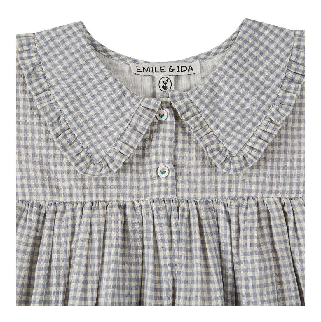 Emile et Ida Steel Gingham Collar Dress