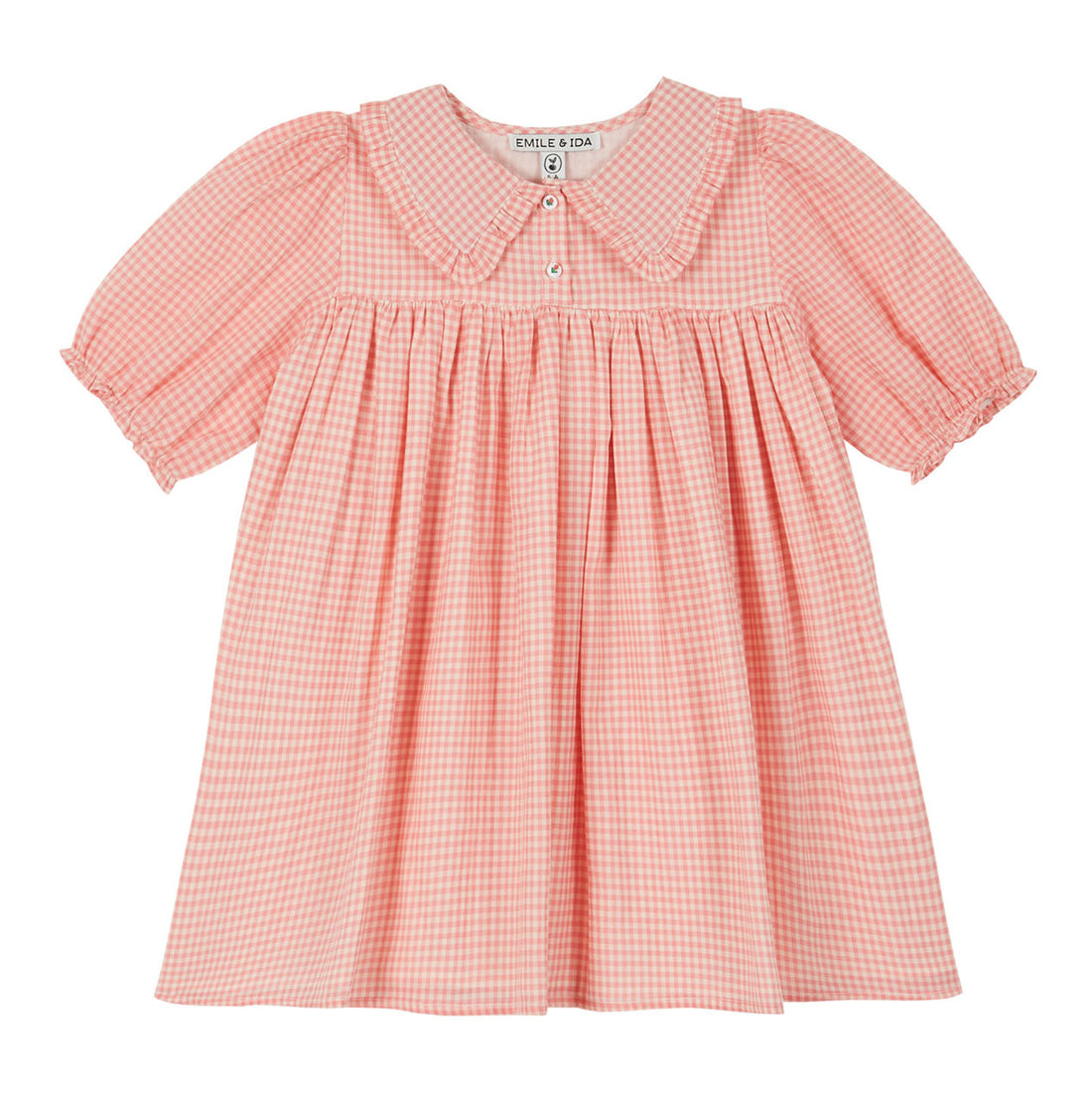 Emile et Ida Rose Gingham Collar Dress
