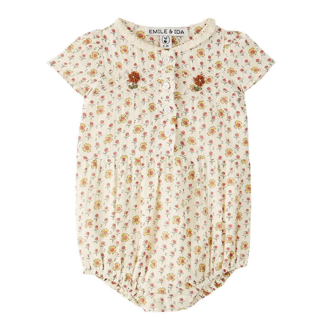Emile et Ida Daisy Embroidered Romper