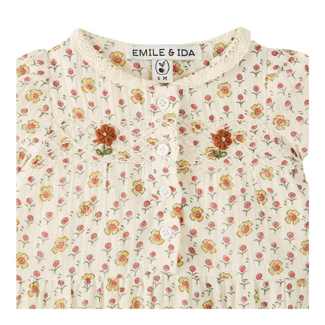 Emile et Ida Daisy Embroidered Romper