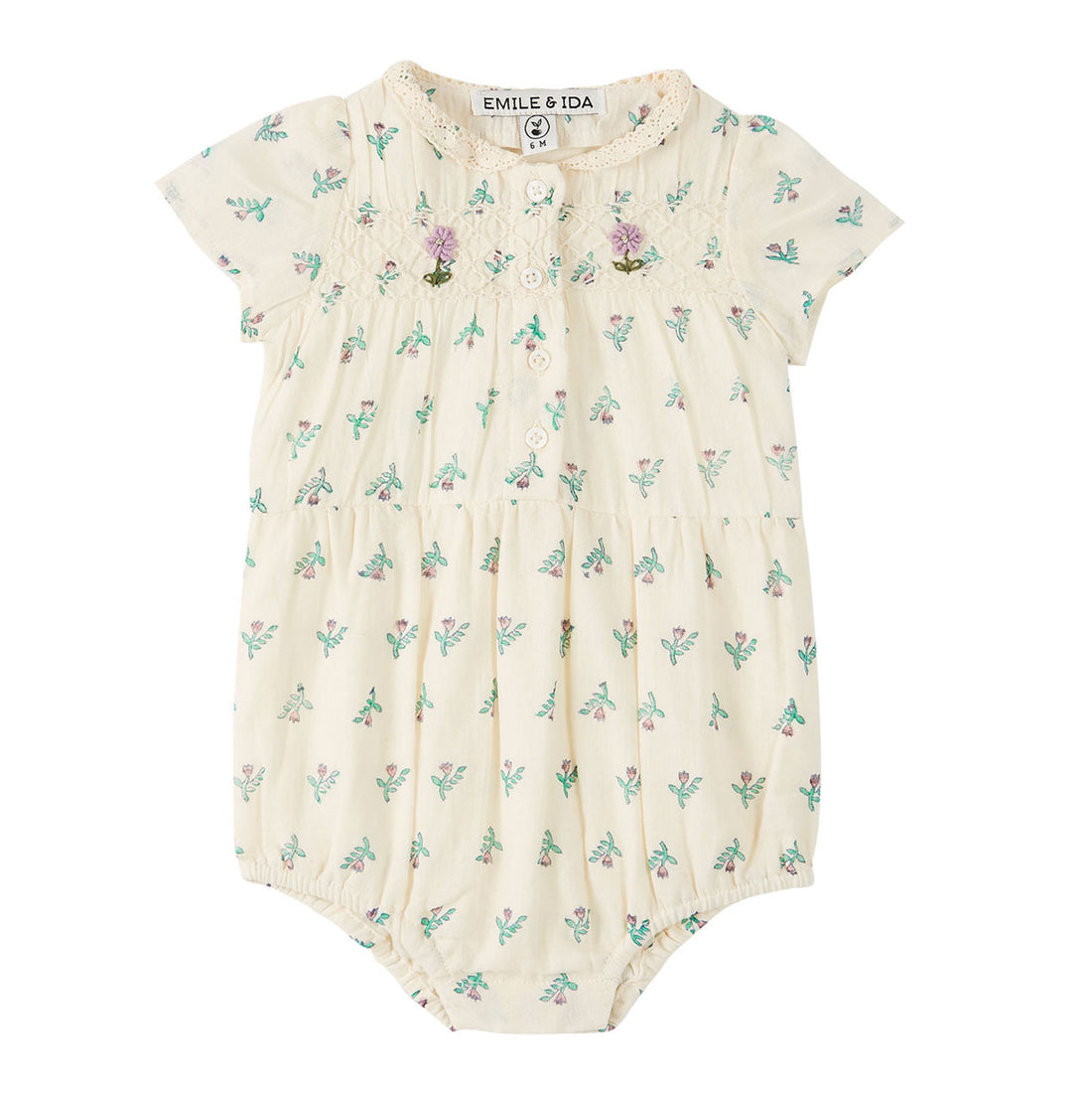 Emile et Ida Daffodil Embroidered Romper