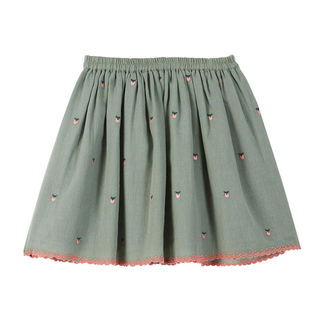 Emile et Ida Almond Apple Embroidered Skirt