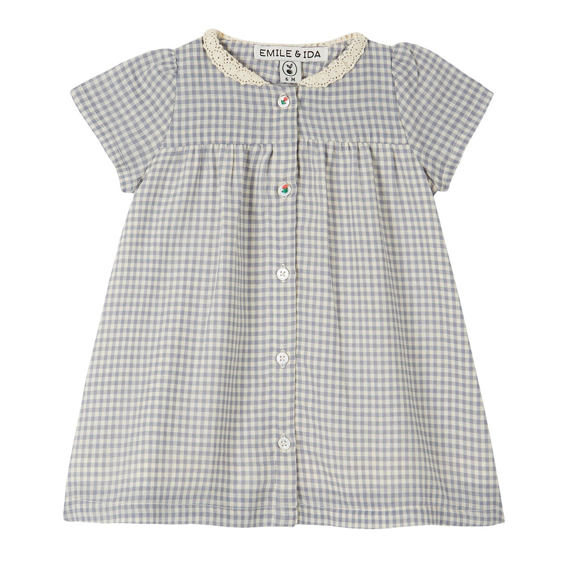 Emile et Ida Blue Gingham Baby Dress