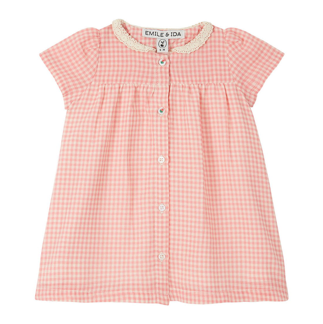 Emile et Ida Rose Gingham Baby Dress