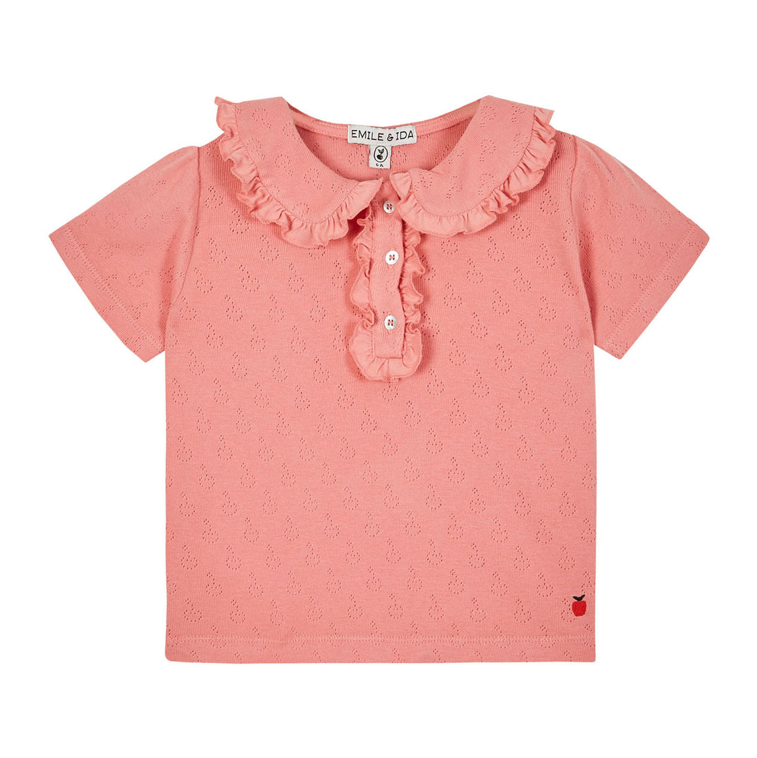 Emile et Ida Sushi Apple Openwork Ruffle Tee