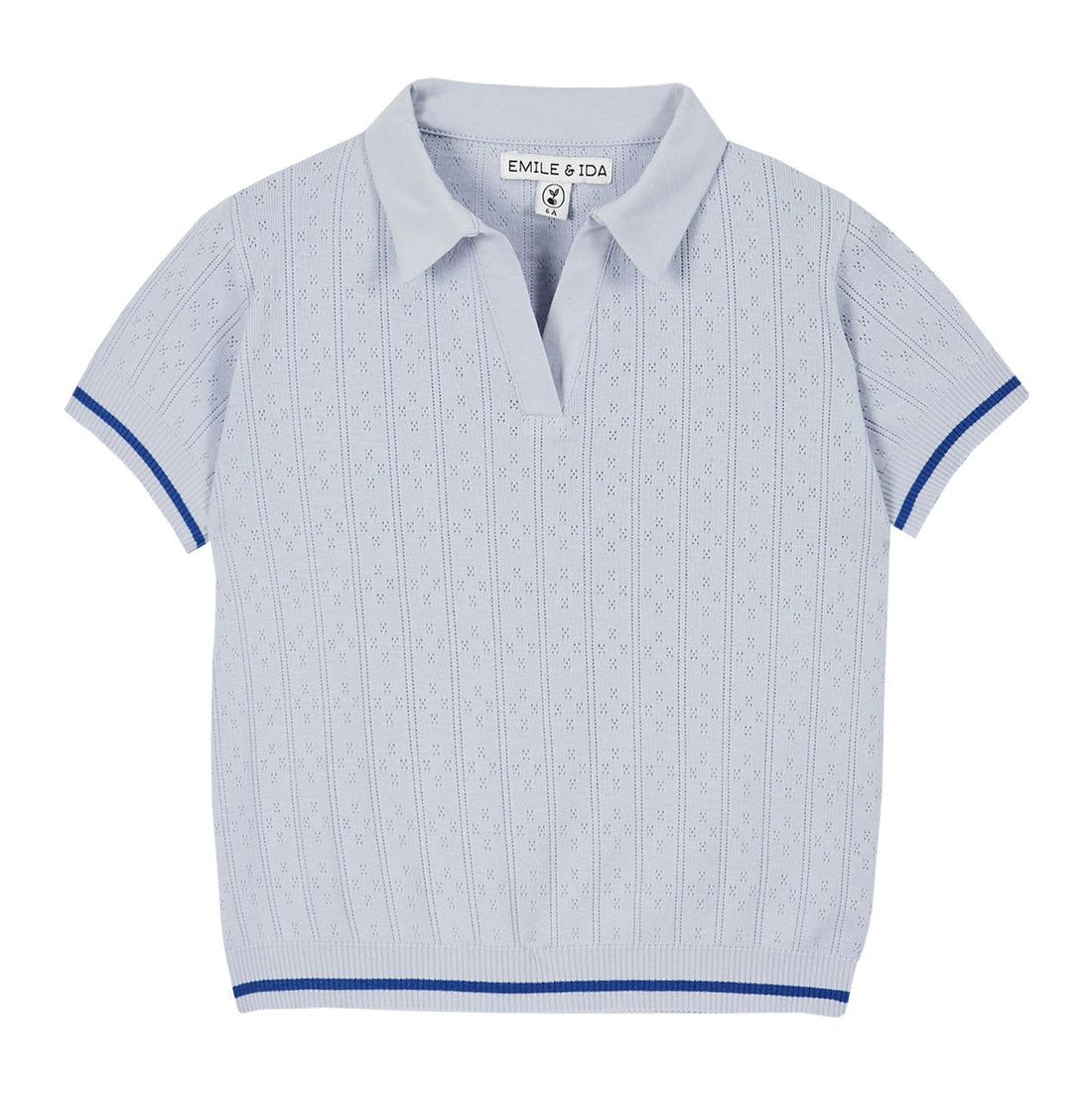 Emile et Ida Haze Blue Pointelle Polo