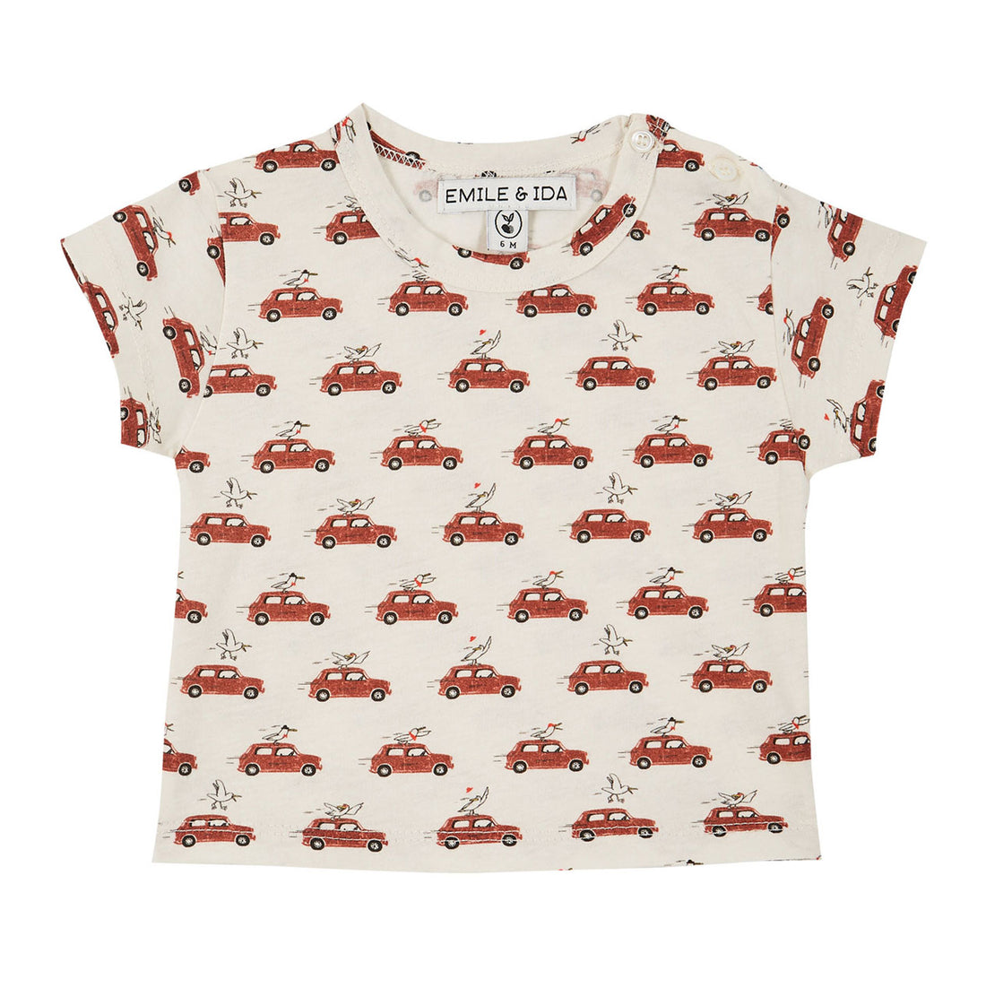Emile et Ida Ecru Mini Cars Tee
