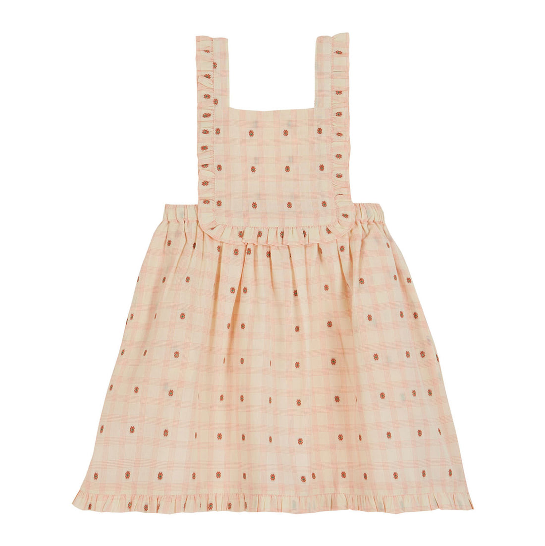 Emile et Ida Pink Flower Check Dress