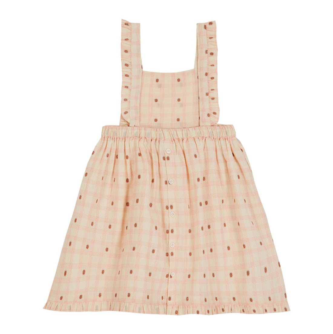 Emile et Ida Pink Flower Check Dress