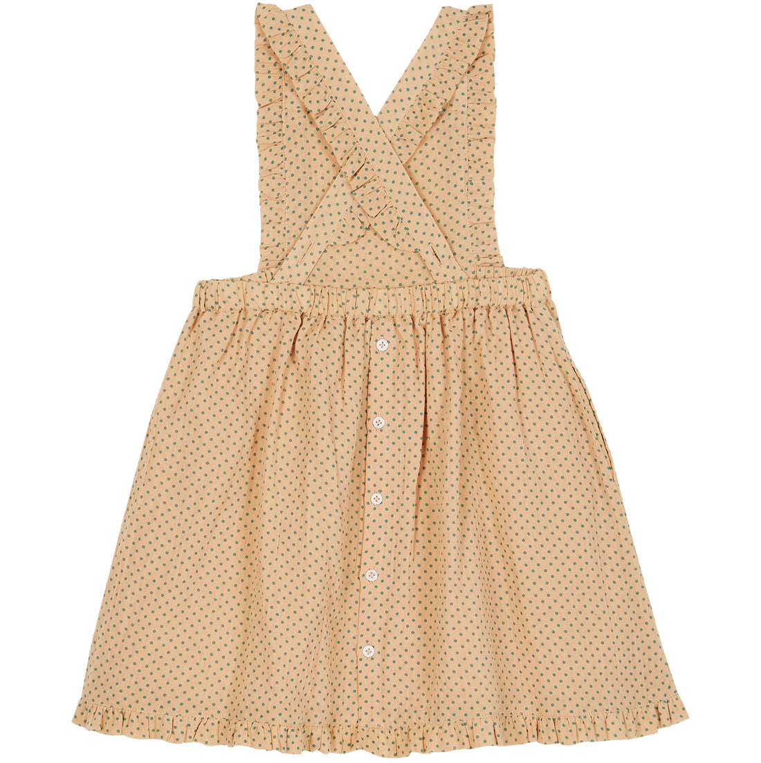 Emile et Ida Green Dot Apron Dress