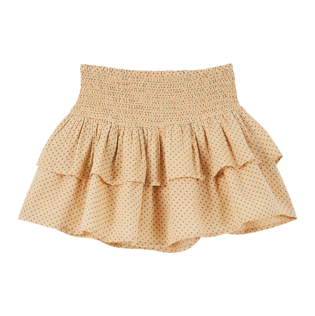 Emile et Ida Green Dot Smocked Layered Skirt