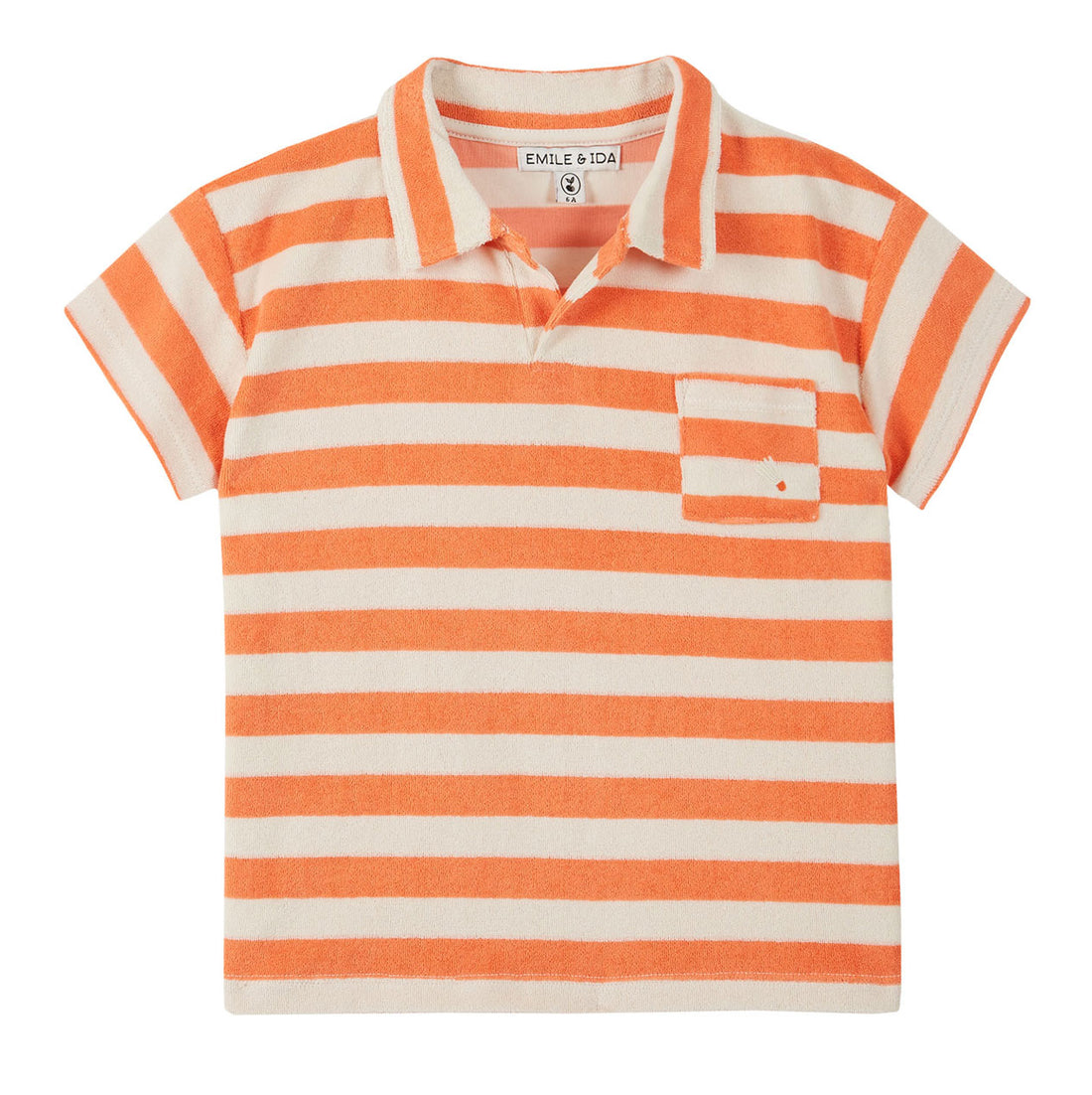 Emile et Ida Orange Stripe Terry Polo