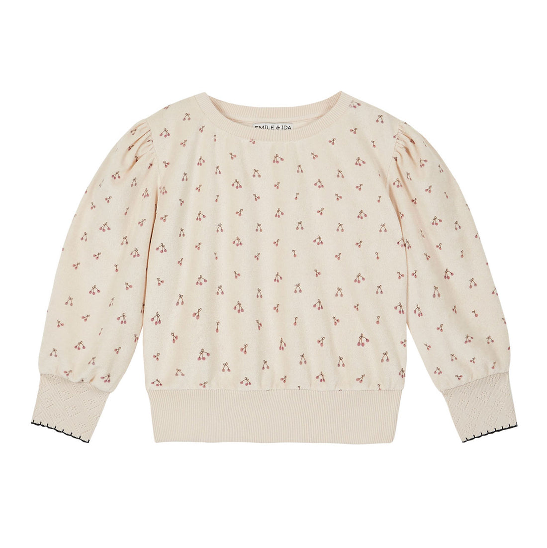 Emile et Ida Ecru Cherries Terry Sweatshirt