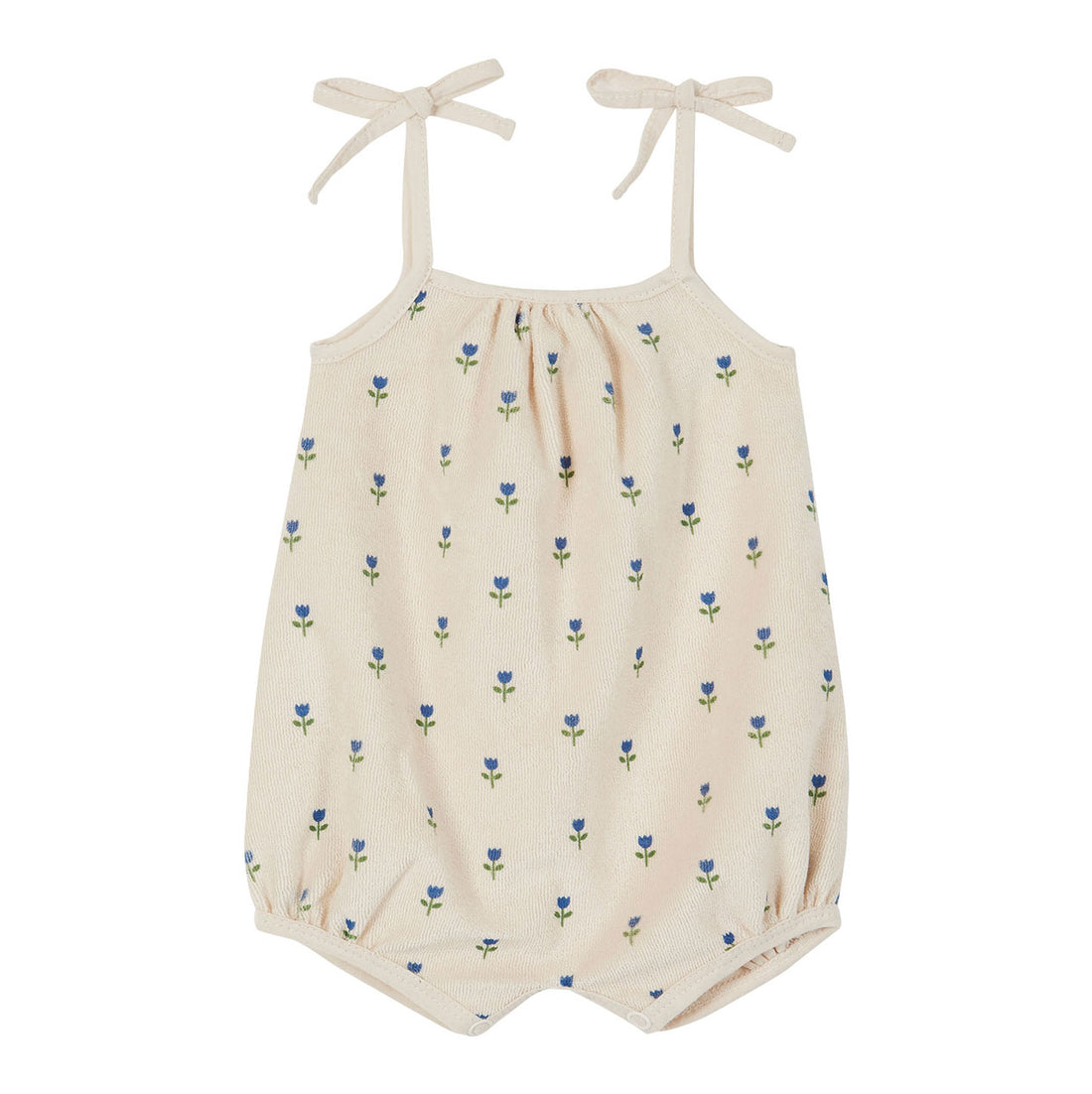 Emile et Ida Ecru Tulips Tie Romper
