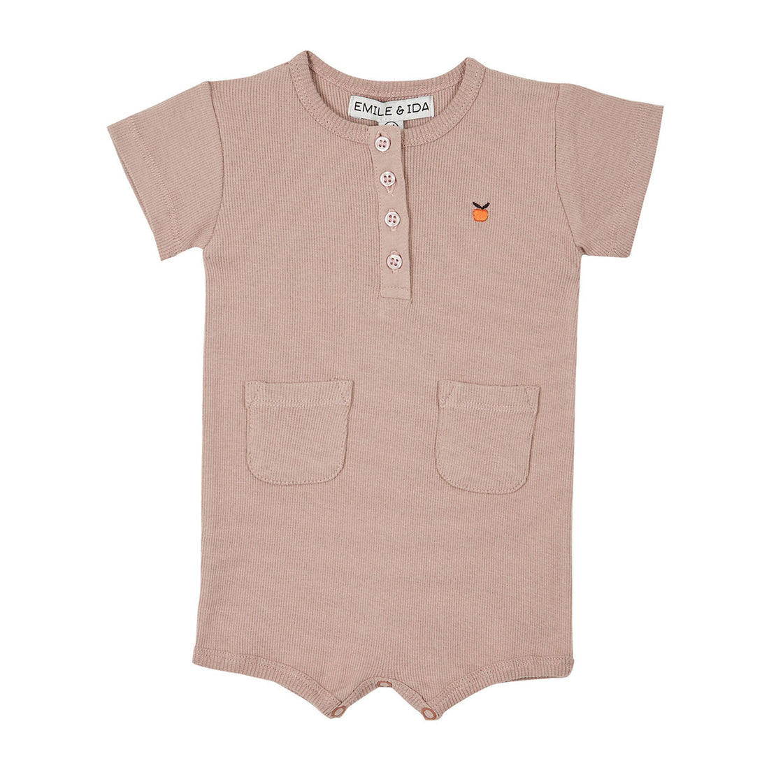 Emile et Ida Mauve Ribbed Romper