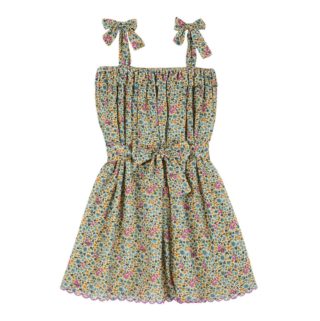 Emile et Ida Green Floral Tie Jumper