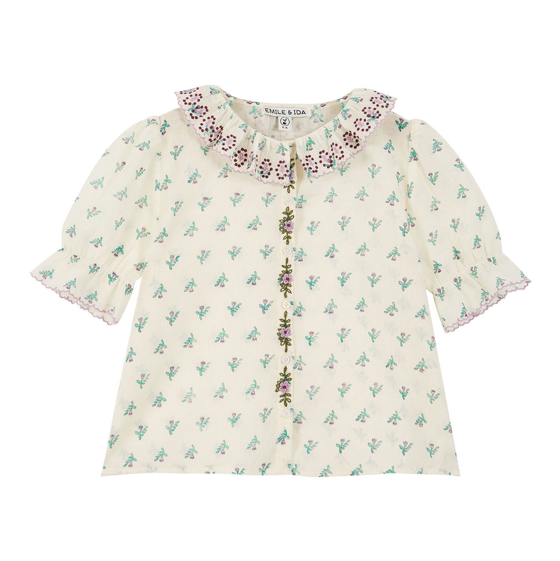 Emile et Ida Daffodil Embroidered Collar BLouse