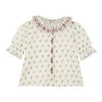 Emile et Ida Daffodil Embroidered Collar BLouse