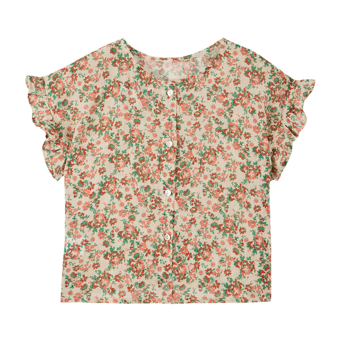 Emile et Ida Red Floral Blouse