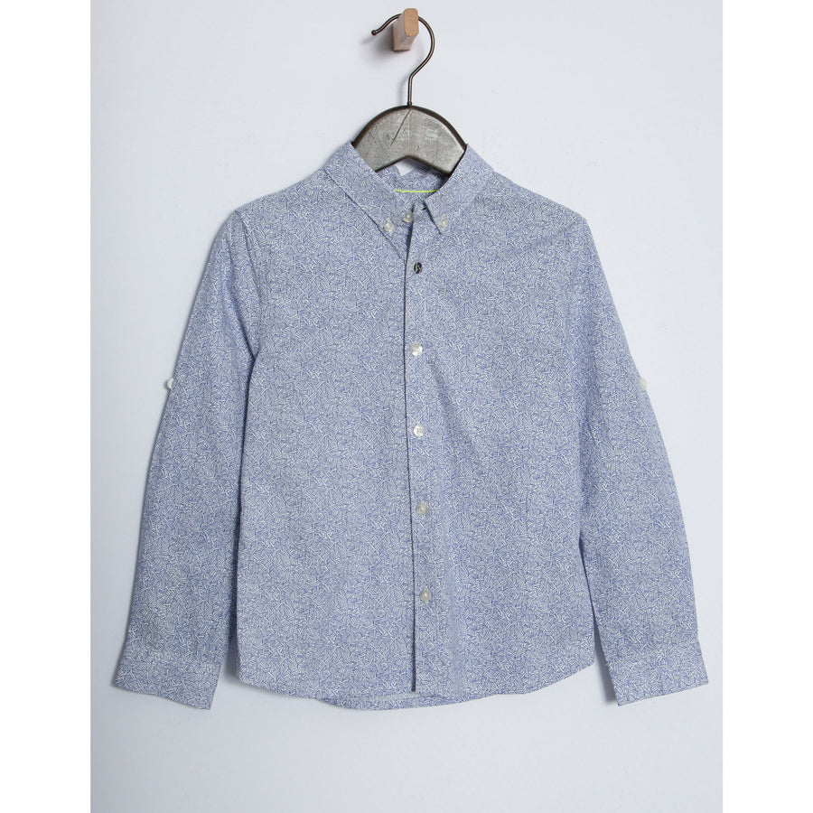 IKKS Electric Blue Abstract Print Button Down