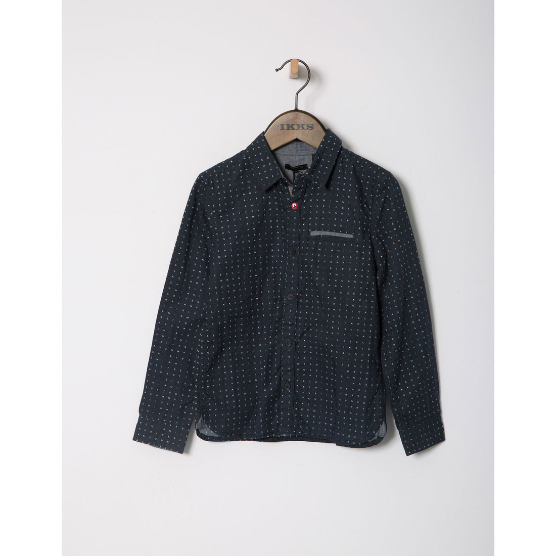 IKKS Navy Print Button Down Shirt