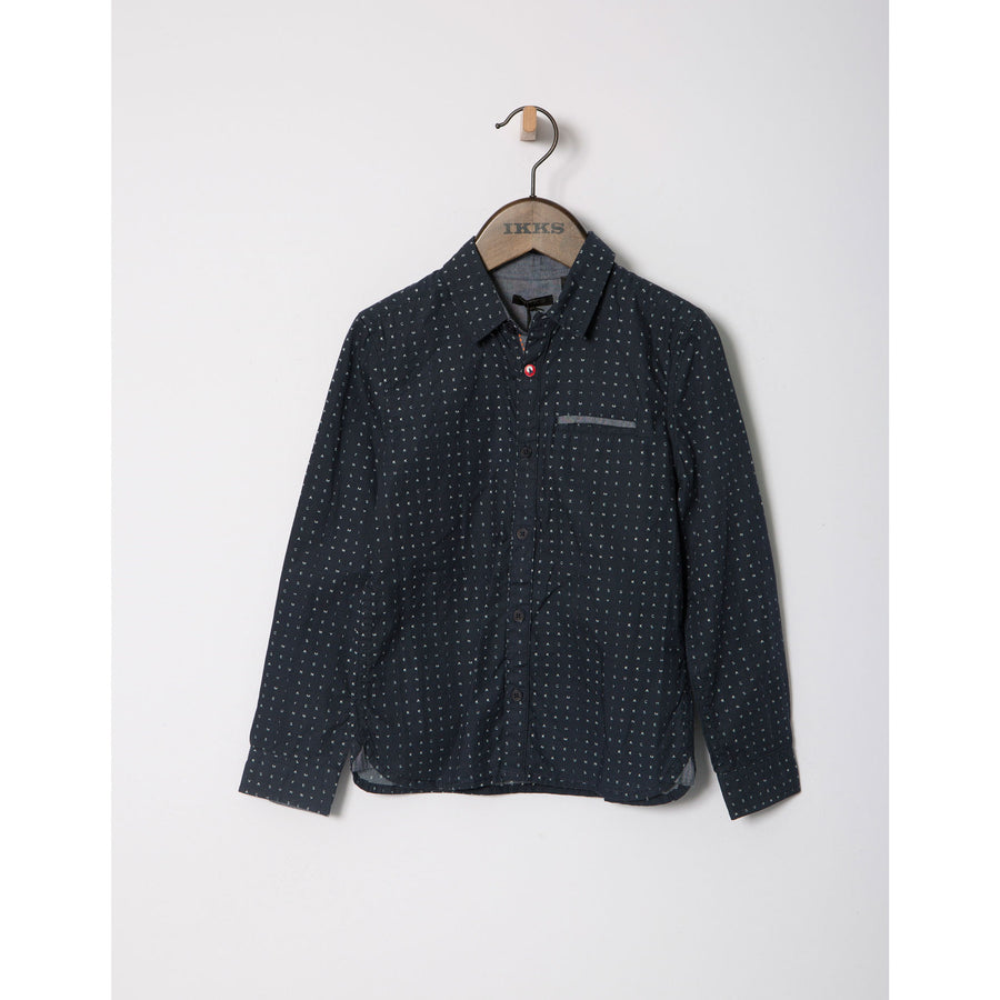 IKKS Navy Print Button Down Shirt