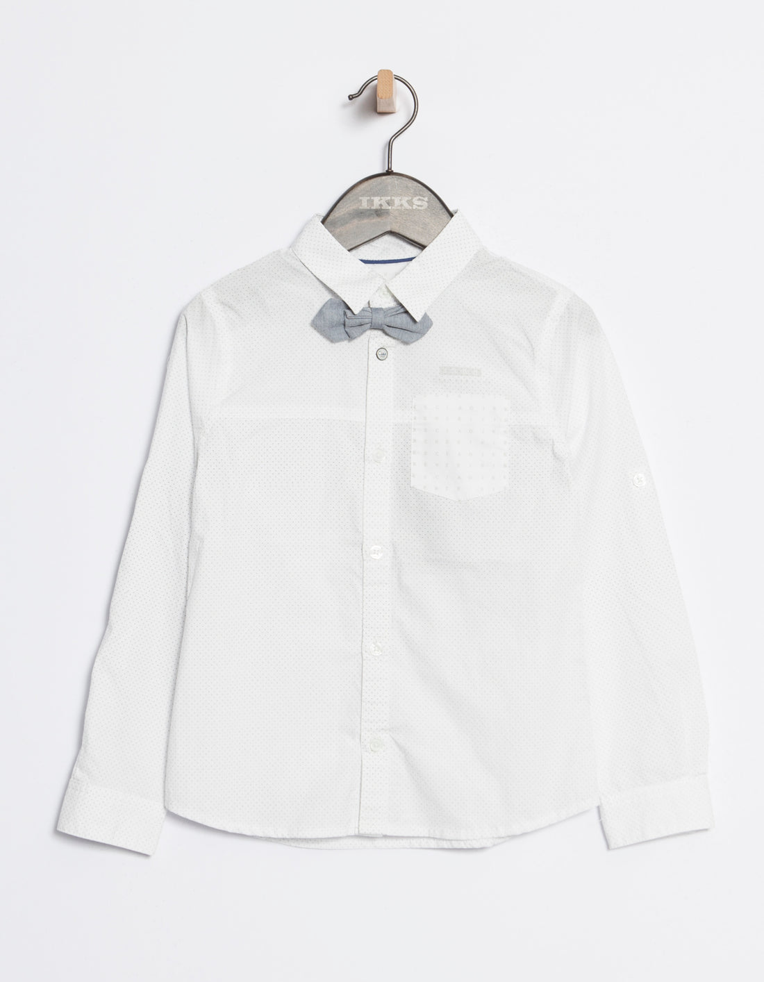IKKS White Button Down With Bowtie