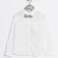 IKKS White Button Down With Bowtie