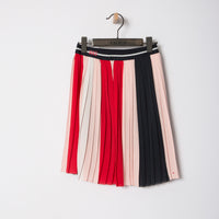 IKKS Red Colorblock Pleated Skirt