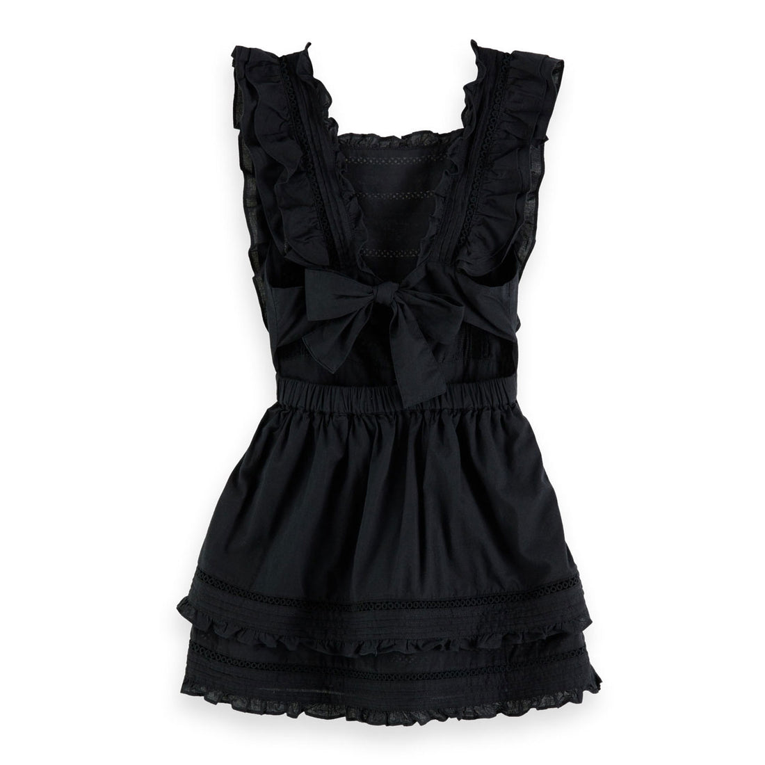 Scotch Shrunk Black Pin-Tucks Ruffle Dress