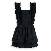 Scotch Shrunk Black Pin-Tucks Ruffle Dress