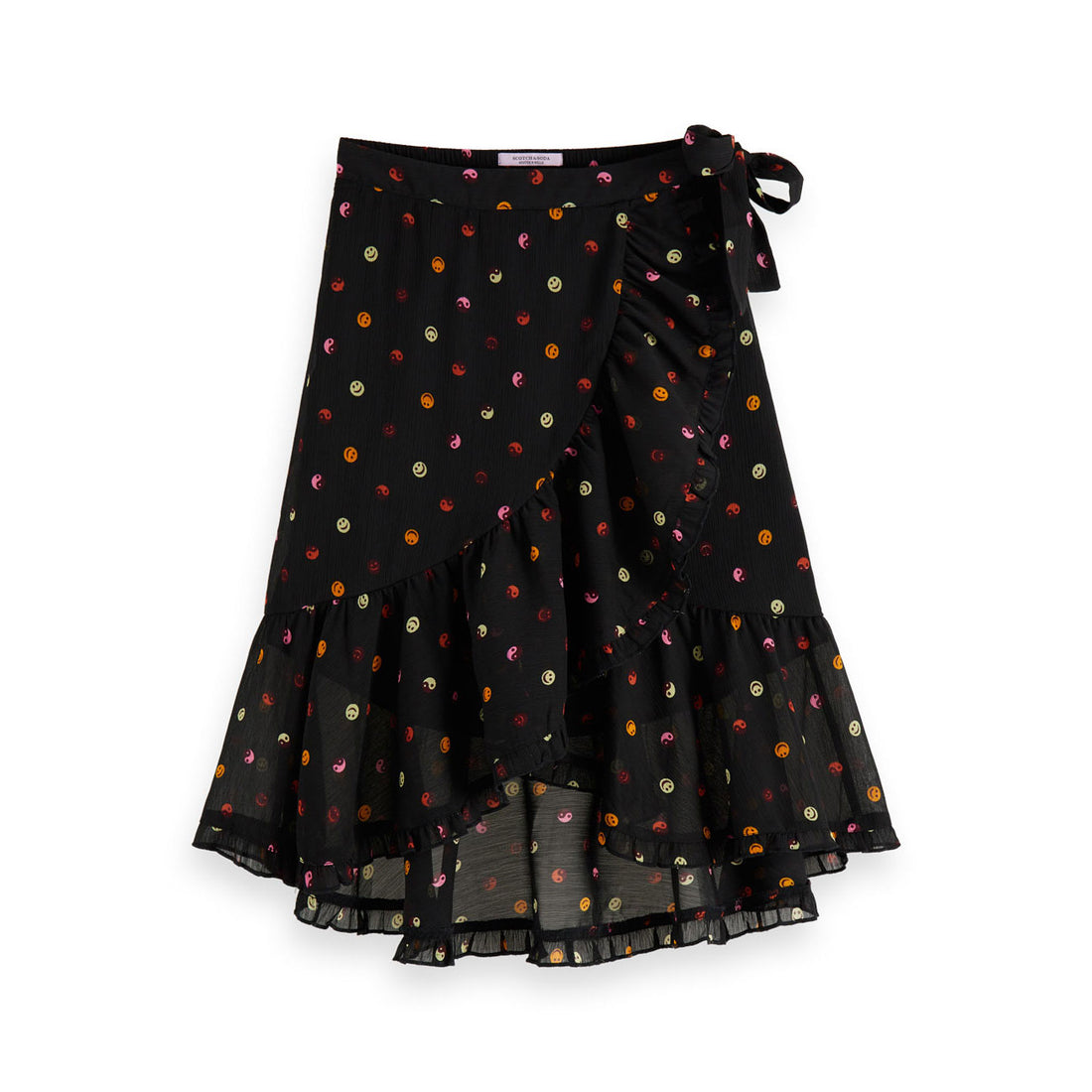 Scotch Shrunk Black Dot Wrap Skirt