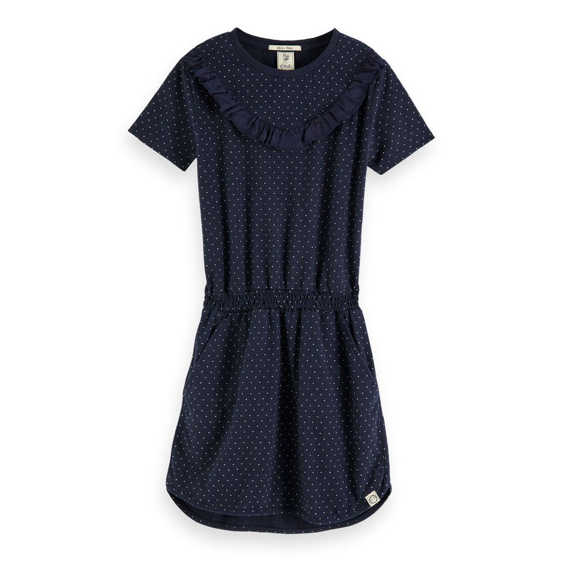 Scotch Shrunk Navy Ruffled Waisted Dress