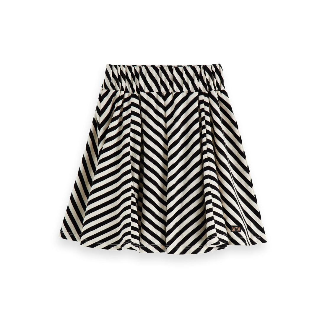 Scotch Shrunk Black Zig Zag Stripe Skirt